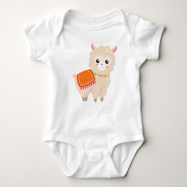 Mexikanska Llama, Cute Llama, Cute Alpaca, Baby Ll T Shirt (Framsida)