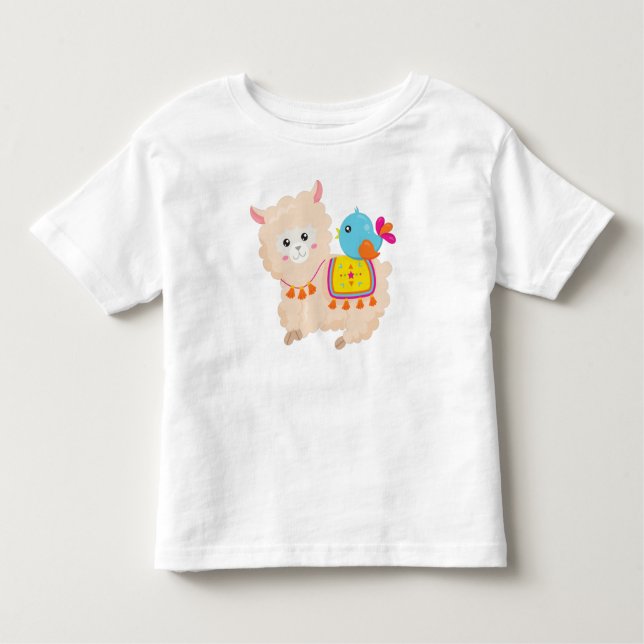 Mexikanska Llama, Cute Llama, Cute Alpaca, Blue Bi T Shirt (Framsida)