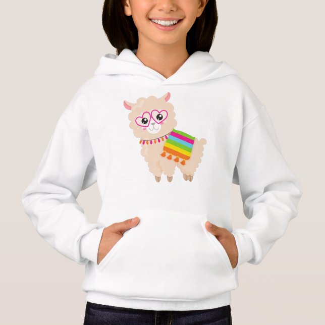 Mexikanska Llama, Cute Llama, Cute Alpaca, Glass T Shirt (Framsida)