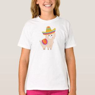 Mexikanska Llama, Cute Llama, Cute Alpaca, Sombrer T Shirt