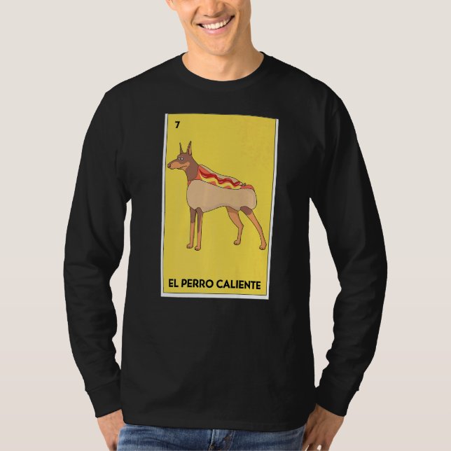 Mexikanska Lottery El Perro Caliente Bingo Card-sp T Shirt (Framsida)