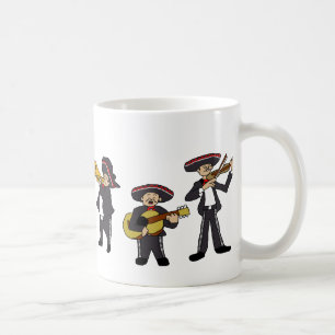 Mexikanska Mariachi Band Fiesta Music Tecknad Art Kaffemugg