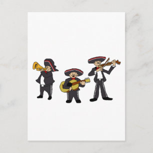 Mexikanska Mariachi Band Fiesta Music Tecknad Art Vykort