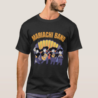 Mexikanska Mariachi Band Tecknad Ilustration T Shirt