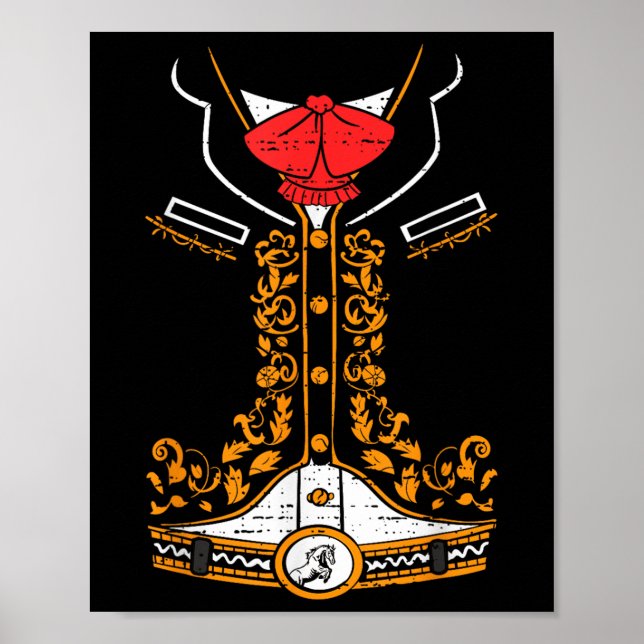 Mexikanska Mariachi Cinco De Mayo Costume Charro C Poster (Framsidan)