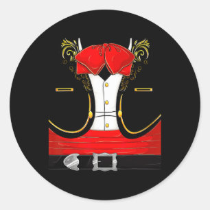 Mexikanska Mariachi Halloween Costume Charro Cinco Runt Klistermärke