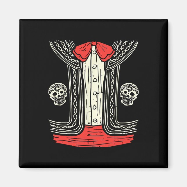 Mexikanska Mariachi Halloween Costume Mexico Kosty Magnet (Framsidan)