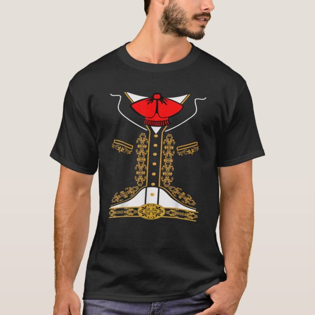 Mexikanska Mariachi T, Charro Cinco De Mayo Costum T Shirt (Framsida)