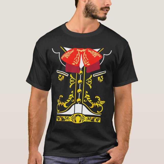 Mexikanska Mariachi Tee Charro Cinco De Mayo Hallo (Framsida)