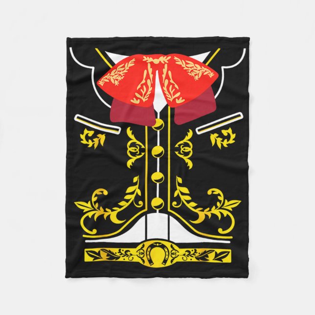 Mexikanska Mariachi Tee Charro Cinco De Mayo Hallo Fleecefilt (Framsidan)