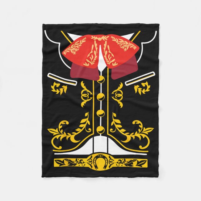 Mexikanska Mariachi Tee Charro Cinco De Mayo Hallo Fleecefilt (Framsidan)