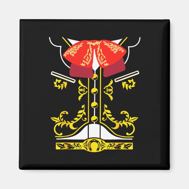 Mexikanska Mariachi Tee Charro Cinco De Mayo Hallo Magnet (Framsidan)