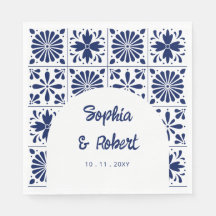 Mexikanska marinblå talavera Tiles Bröllop