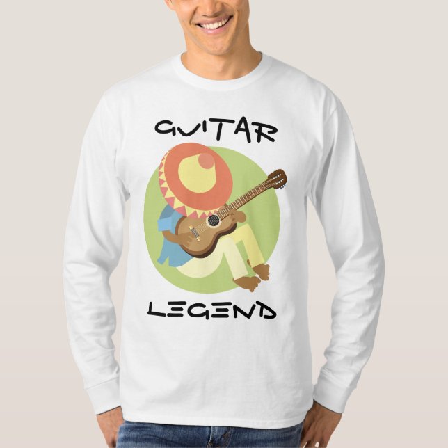 Mexikanska med Guitar och Sombrero T Shirt (Framsida)