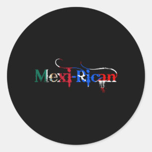 Mexikanska Mexikanska Mexiko Puerto Rico Flagga me Runt Klistermärke