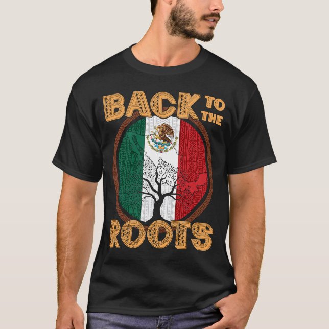Mexikanska Mexiko Flagga Chicano Latino Mexico Flä T Shirt (Framsida)