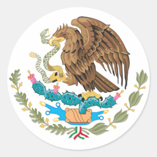 Mexikanska Mexiko Flagga Runt Klistermärke