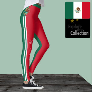 Mexikanska mode, mexikanska Flagga/sport Leggings
