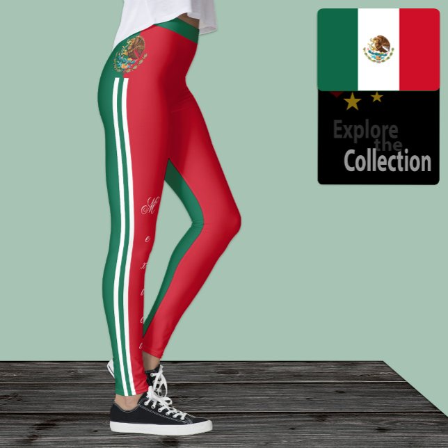Mexikanska mode, mexikanska Flagga/sport Leggings (Skapare uppladdad)