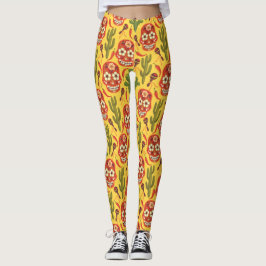 MEXIKANSKA MÖNSTER-baljväxter i STIL Leggings