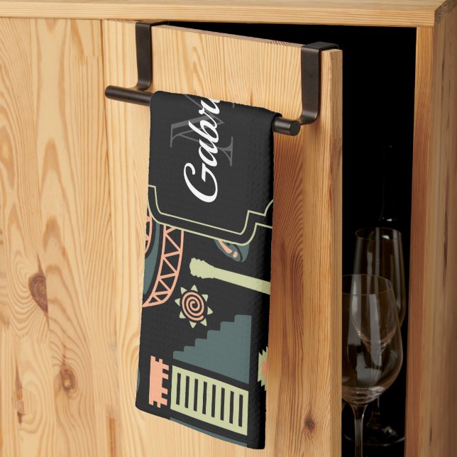 Mexikanska Mönster Kökshandduk (Thirds Fold)