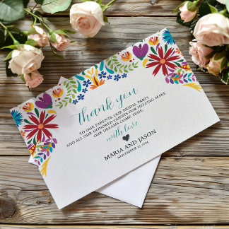 Mexikanska Nuestra Boda Flowers Botanical Bröllop Tack Kort