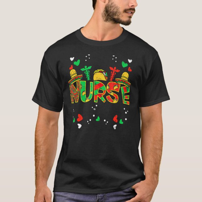 Mexikanska Nurse Taco Stethoscope Cinco De Mayo Nu T Shirt (Framsida)