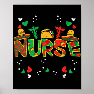 Mexikanska Nurse Taco Stethoscope Cinco De Mayo Poster