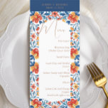 Mexikanska Oaxaca Destinationsbröllop Meny<br><div class="desc">Med en vacker mexikansk blommigt är dessa bröllop-menyer moderna och eleganter. Perfekt för destinationsbröllop. Hitta matchande bröllop-objekt i min butik.</div>