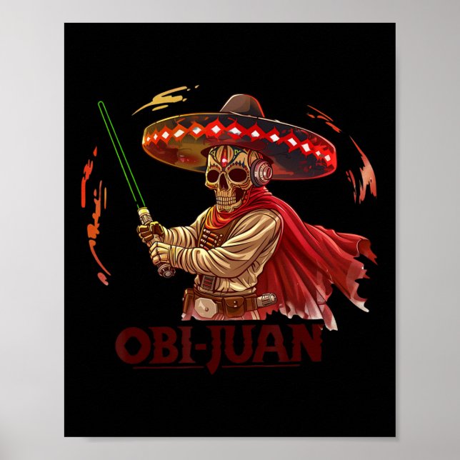 Mexikanska Obi Juan Movie Parody Cinco De Gaming Poster (Framsidan)