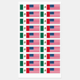Mexikanska och amerikanska Flagga Klistermärke