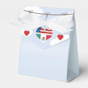 Mexikanska och amerikanska Flaggor och bröllop Presentaskar