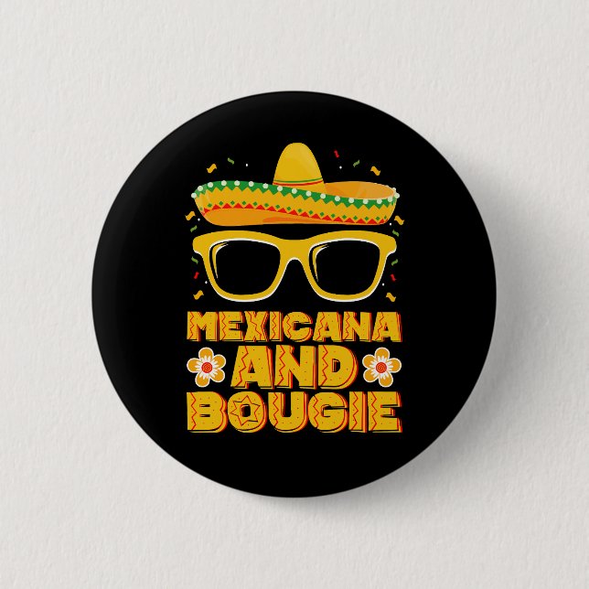 Mexikanska Och Bougie Mexikanska Flickor Cinco De  Knapp (Framsida)