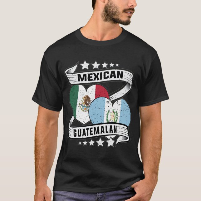 Mexikanska och guatemalanska Flagga T Shirt (Framsida)