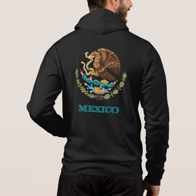 Mexikanska och mexikanska Eagles emblem, flagga, m T Shirt (Baksida)