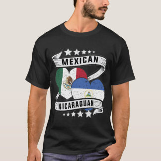 Mexikanska och nicaraguanska Flagga T Shirt