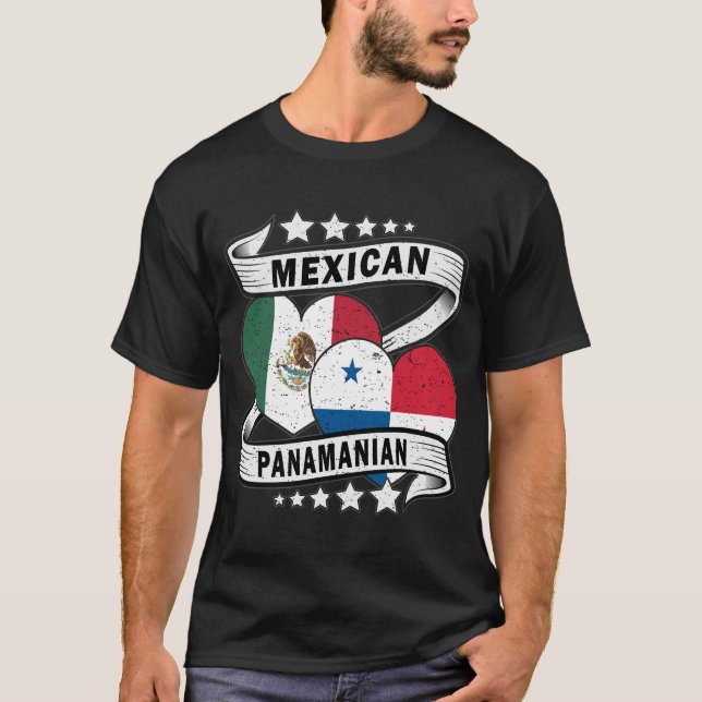 Mexikanska och panamanska Flagga T Shirt (Framsida)