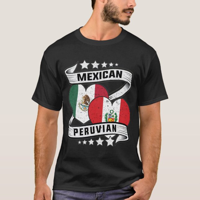 Mexikanska och peruanska Flagga T Shirt (Framsida)