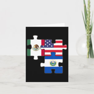 Mexikanska och salvadoranska rötter plus USA flagg Kort