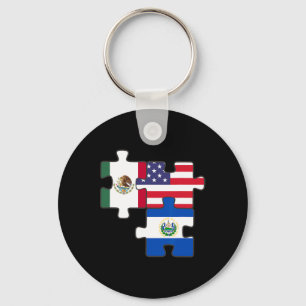 Mexikanska och salvadoranska rötter plus USA:s fla Nyckelring