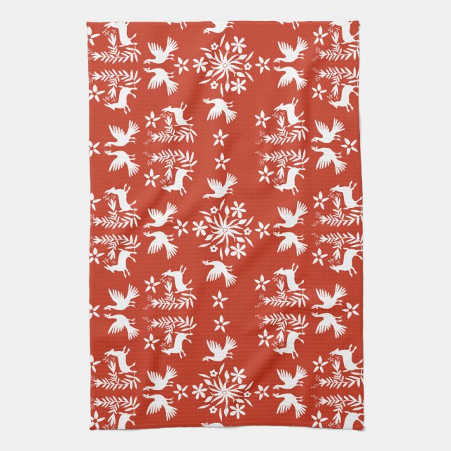 Mexikanska Otomi Home Decor Kökshandduk (Vertikal)