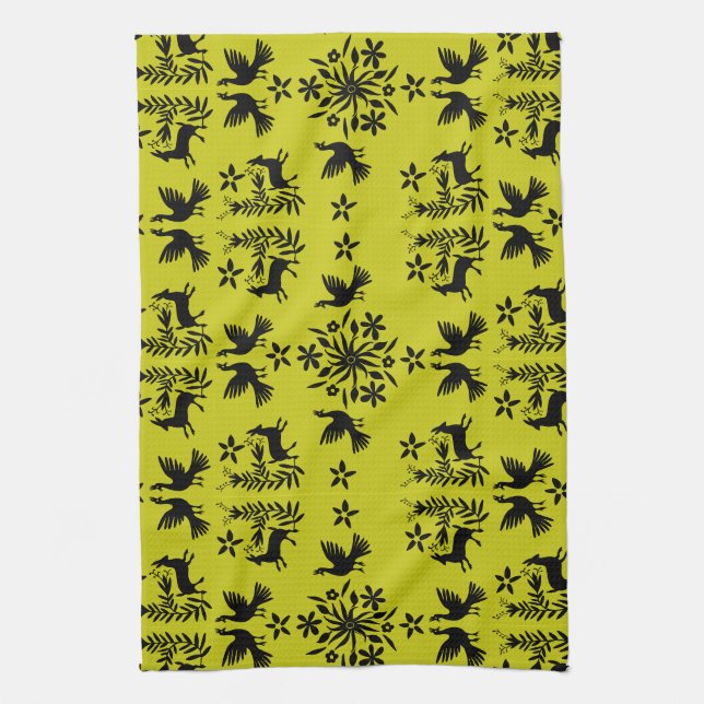 Mexikanska Otomi Home Decor Kökshandduk (Vertikal)