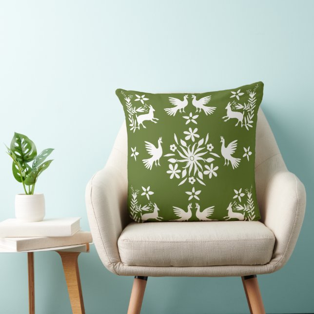 Mexikanska Otomi Home Decor Kudde (Stol)