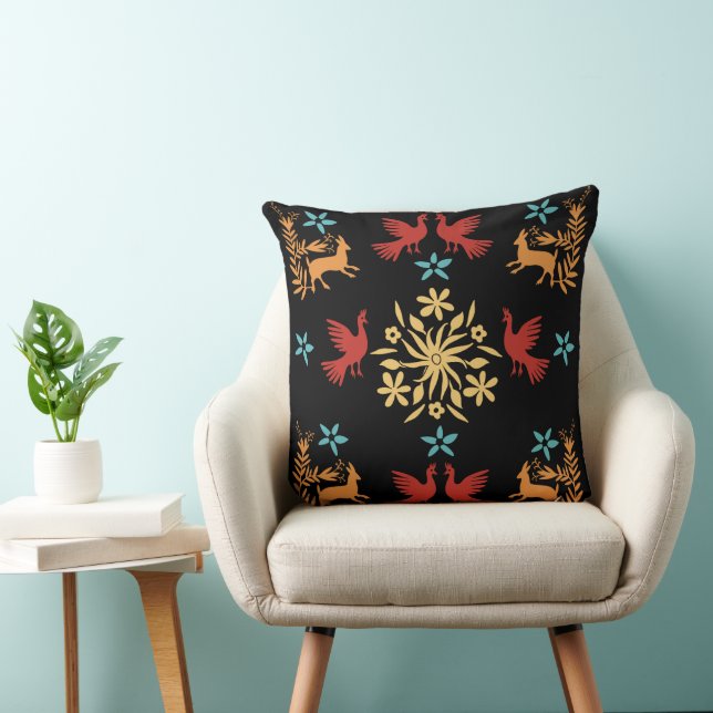 Mexikanska Otomi Home Decor Kudde (Stol)