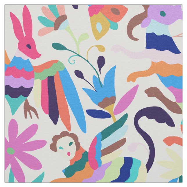 Mexikanska Otomi-Inspired Fabric Tyg (Provkarta)