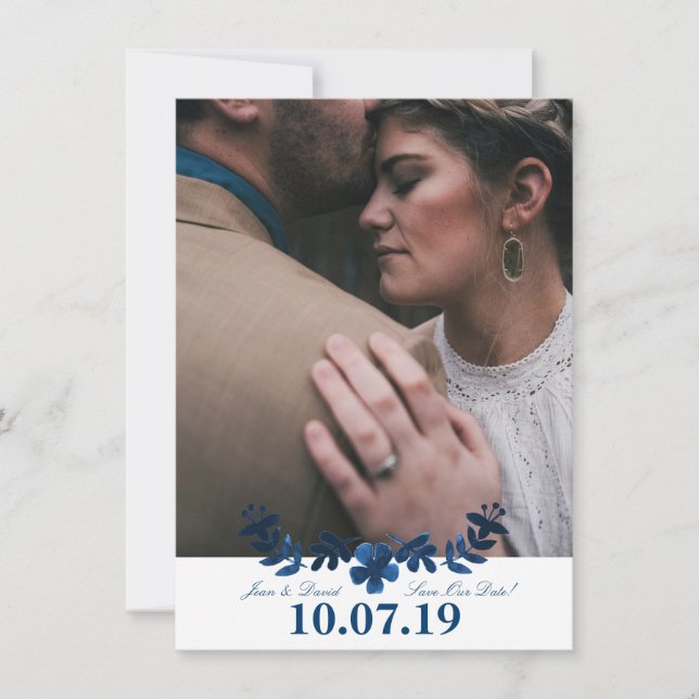 Mexikanska Otomi Save Date Card - flottan Spara Datumet (Framsida)