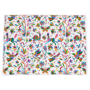 Mexikanska Otomi Stil Bright Mönster