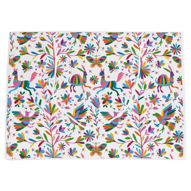 Mexikanska Otomi Stil Bright Mönster (Framsidan)