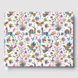 Mexikanska Otomi Stil Bright Mönster Gästböcker