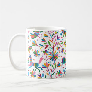 Mexikanska Otomi Stil Bright Mönster Kaffemugg
